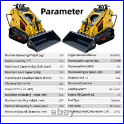 13.5HP Skid Steer Loader Hydraulic Tracked Loader Rato Gas Engine USA Pick Up