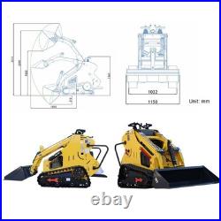 13.5HP Skid Steer Loader Hydraulic Tracked Loader Rato Gas Engine USA Pick Up