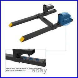 1500lb 43 Bucket Pallet Forks Clamp On Skid Steer Loader with stabilizer bar