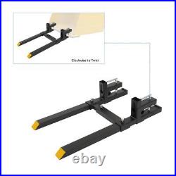 1500lb 43 Bucket Pallet Forks Clamp On Skid Steer Loader with stabilizer bar