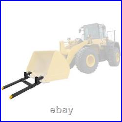 1500lb 43 Bucket Pallet Forks Clamp On Skid Steer Loader with stabilizer bar
