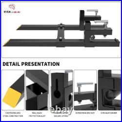 1500lb 43 Pallet Fork Skid Steer Bucket Clamp on Tractor With Stabilizer Bar