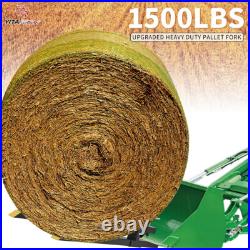 1500lb 43 Pallet Fork Skid Steer Bucket Clamp on Tractor With Stabilizer Bar