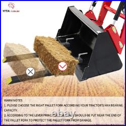 1500lb 43 Pallet Fork Skid Steer Bucket Clamp on Tractor With Stabilizer Bar