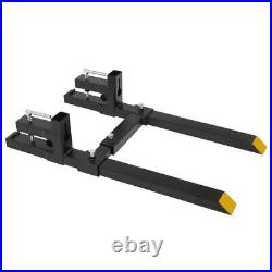 1500lb 43 Tractor Pallet Forks Skid Steer Loader with Adjustable Stabilizer Bar