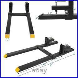 1500lbs 4000lbs Pallet Forks Clamp On Skid Steer For Loader Tractor Bucket Forks