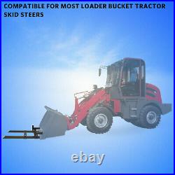 1500lbs 43 Tractor Bucket Forks For Bobcat Skid Steer Loader with Stabilizer Bar