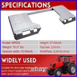1/2 Thick Skid Steer Mount Plate Adapter Loader Quick Tach Attachment Metal