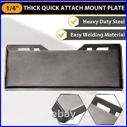 1/4 Steel Quick Tach Attachment Mount Plate Skid Steer Loader For Bobcat Kubota