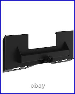 1/4 Universal Skid Steer Mount Plate With2 Cutout Trailer Hitch Receiver 3000LBS