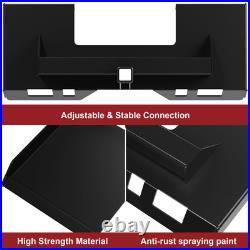 1/4 Universal Skid Steer Mount Plate With2 Cutout Trailer Hitch Receiver 3000LBS