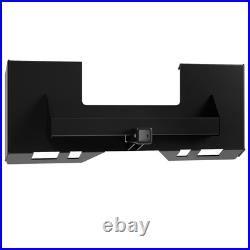 1/4 Universal Skid Steer Mount Plate With2 Cutout Trailer Hitch Receiver 3000LBS