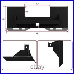 1/4 Universal Skid Steer Mount Plate With2 Cutout Trailer Hitch Receiver 3000LBS