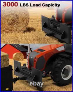 1/4 Universal Skid Steer Mount Plate With2 Cutout Trailer Hitch Receiver 3000LBS