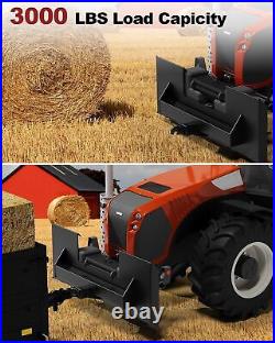 1/4 Universal Skid Steer Mount Plate With2 Cutout Trailer Hitch Receiver 3000LBS