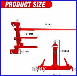 1x 49inch 3 Point Hay Bale Spear Attachment Tractor Skid Steer Loader Quick Tach