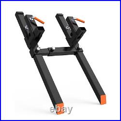 2000lbs 43 Clamp On Pallet Forks for Tractor Bucket Loader Skid Steer With Bar
