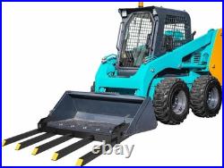 21 Fork Length 4000LBS Clamp-On Debris Forks For 48 Buckets Skid Steers Heavy