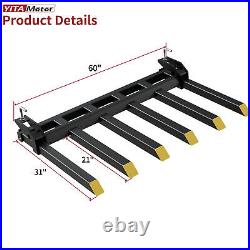 21 Fork Length 4000LBS Clamp-On Debris Forks For 60 Buckets Skid Steers Heavy