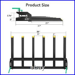 21 Fork Length Clamp-On Debris Forks Fit 60 Loader Buckets Skid Steers 4000LBS