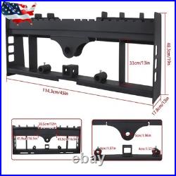 2500LBS Skid Steer Pallet Fork Frame WithReceiver Hitch & Spear Sleeves