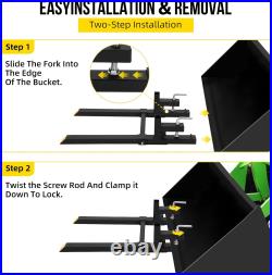 2500lb 4000lb Tractor Pallet Fork Bucket Clamp on Skid Steer Loader 43'' 60'