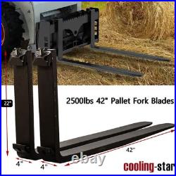 2PCS 42 2500lbs Pallet Fork Blades Forklift Blades Fit Skid Tractors Loaders