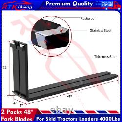 2X 48 4000lbs Pallet Fork Blades for Kubota Bobcat Skid Tractors Loaders Steel