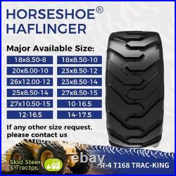 2 New 20x8.00-10 Skid Steer Tires 8PR LRD HAFLINGER Heavy Duty Rim Guard Wall TL