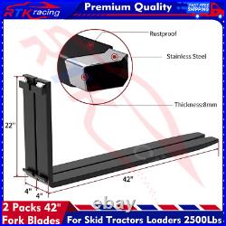 2 Packs 42 Pallet Fork Blades Forklift Blades for Skid Tractors Loaders 2500lbs