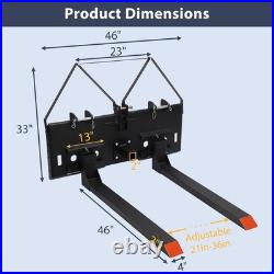 2x 46 4000lbs Skid Steer Pallet Fork for Kubota Bobcat Skid Tractors Loaders