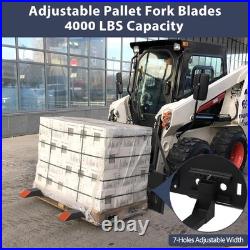 2x 46 4000lbs Skid Steer Pallet Fork for Kubota Bobcat Skid Tractors Loaders