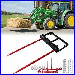 2x 49 Hay Bale Spear Bucket Attachment 3000lbs Front Skid Steer Loader Tractor