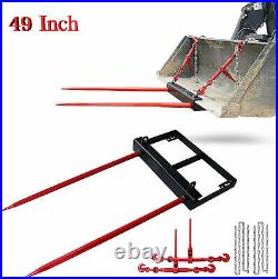 2x 49 Hay Bale Spear Bucket Attachment 3000lbs Front Skid Steer Loader Tractor
