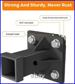 3000LBS 3/8 Thick Skid Steer Mount Plate Capacity with2 Removable Hitch Receiver