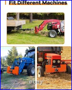3000LBS 3/8 Thick Skid Steer Mount Plate Capacity with2 Removable Hitch Receiver
