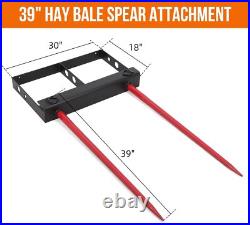 39 Hay Spear Bale Spear 4000lbs Skid Steer Loader Tractor Bucket Attachment
