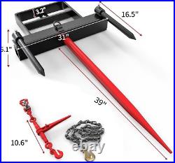 39 Hay Spear Bale Spears Bucket Skid Steer Tractor Loader Attachment 2000 LBS