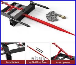 39 Hay Spear Bale Spears Bucket Skid Steer Tractor Loader Attachment 2000 LBS