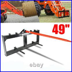 3Point Hay Bale Spear Skid Steer Tractor Loader Quick Tach Attachment Heavy Duty