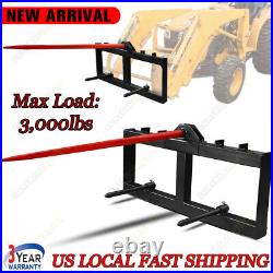 3,000lb 3 Point Tractor Hay Spear 49 Attachment Skidsteer Spike Quick Load Tach