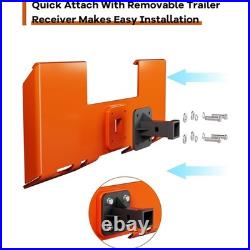 3/8In Tractor Skid Steer Attachment Plate with 2 Removable Trailer Hitch Receiver