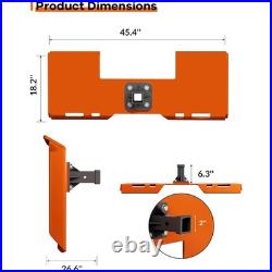 3/8In Tractor Skid Steer Attachment Plate with 2 Removable Trailer Hitch Receiver