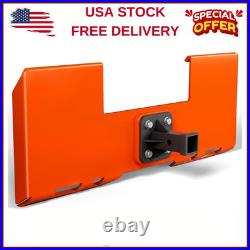 3/8Thick Skid Steer Mount Plate Quick Attach With2 Removable Hitch Receiver, NEW