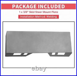 3/8 Heavy-Duty Skid Steer Attachment Plate for Bobcat & Kubota Durable Steel
