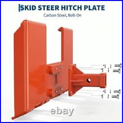 3/8 Skid Steer Attachment Plate Steel with 2 Removable Receiver For Most Loaders