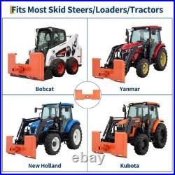 3/8 Skid Steer Attachment Plate Steel with 2 Removable Receiver For Most Loaders