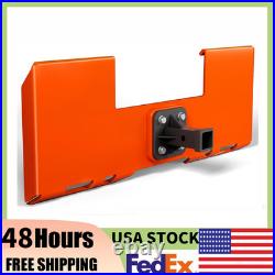 3/8 Skid Steer Attachment Plate With2Removable Trailer Hitch Receiver, Tractor