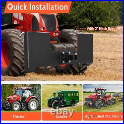 3/8 Skid Steer Mount Plate 2 Removable Trailer Hitch Receiver Loader Tractor