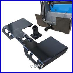 3/8 Skid Steer Mount Plate With 2 Detachable Trailer Hitch Receiver Attachment